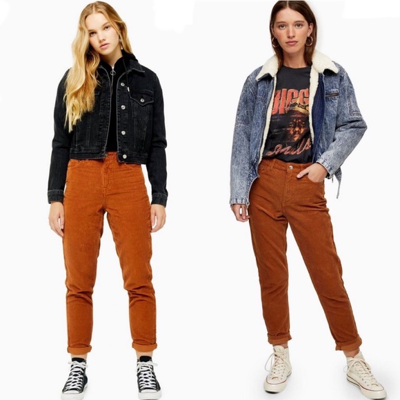 yellow corduroy mom jeans